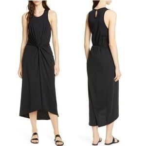 Joie tank top black dress with knot and slit
